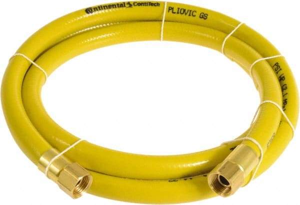 Continental ContiTech - 1/4" ID x 0.45" OD 75' Long Multipurpose Air Hose - FNPT x FNPT Ends, 300 Working psi, -10 to 158°F, 1/4" Fitting, Yellow - Benchmark Tooling