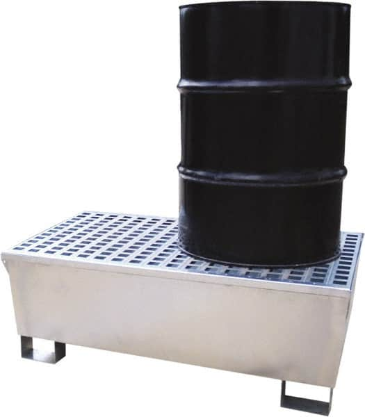 UltraTech - 68 Gal Sump, 2,575 Lb Capacity, 2 Drum, Galvanized Steel Spill Deck or Pallet - 47-1/4" Long x 31-1/2" Wide x 18" High - Benchmark Tooling