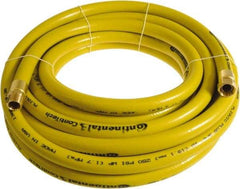 Continental ContiTech - 3/4" ID x 1.11" OD 25' Long Multipurpose Air Hose - MNPT x FNPT Ends, 250 Working psi, -10 to 158°F, 3/4" Fitting, Yellow - Benchmark Tooling