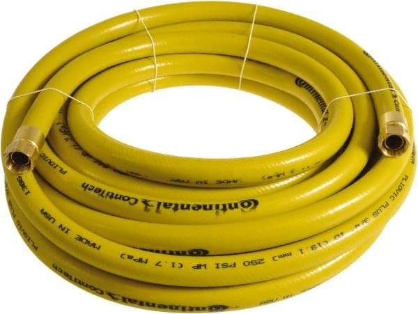 Continental ContiTech - 3/4" ID x 1.11" OD 20' Long Multipurpose Air Hose - FNPT x FNPT Ends, 250 Working psi, -10 to 158°F, 3/4" Fitting, Yellow - Benchmark Tooling