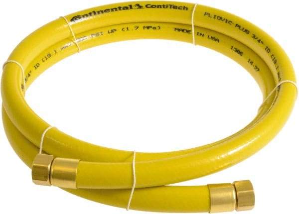 Continental ContiTech - 3/4" ID x 1.11" OD 10' Long Multipurpose Air Hose - FNPT x FNPT Ends, 250 Working psi, -10 to 158°F, 3/4" Fitting, Yellow - Benchmark Tooling