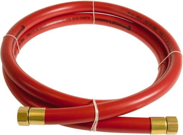 Continental ContiTech - 3/4" ID x 1.11" OD 3' Long Multipurpose Air Hose - FNPT x FNPT Ends, 250 Working psi, -10 to 158°F, 3/4" Fitting, Red - Benchmark Tooling