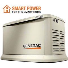 Standby Power Generators; Generator Type: Air Cooled; Fuel Type: Liquid Propane (LP); Natural Gas; Wattage (kW): 22 kW; Wattage: 22000; Number of Phases: 1; Engine Type: Overhead Valve Industrial (OHVI); Enclosure Material: Aluminum; Enclosure Color: Bisq