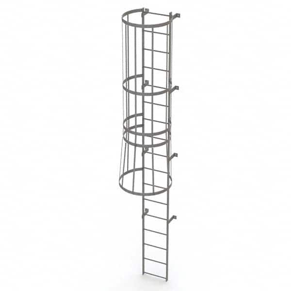 TRI-ARC - Rolling & Wall Mounted Ladders & Platforms Type: Fixed Ladder Style: Safety Cage - Benchmark Tooling