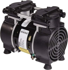 Gast - 3/4 hp, 4.5 CFM, 100 Max psi Piston Vacuum & Compressor Pump - 27 Hg/In, 115/230-1 Volt, 11" Long x 5" Wide x 8.29" High - Benchmark Tooling