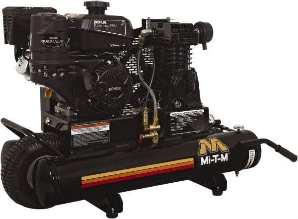 MI-T-M - 7.0 hp, 13.9 CFM, 90 Max psi, Single Stage Portable Fuel Air Compressor - Kohler CH270 OHV Engine - Benchmark Tooling