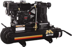 MI-T-M - 6.5 hp, 13.9 CFM, 90 Max psi, Single Stage Portable Fuel Air Compressor - Honda GX200 OHV Engine - Benchmark Tooling