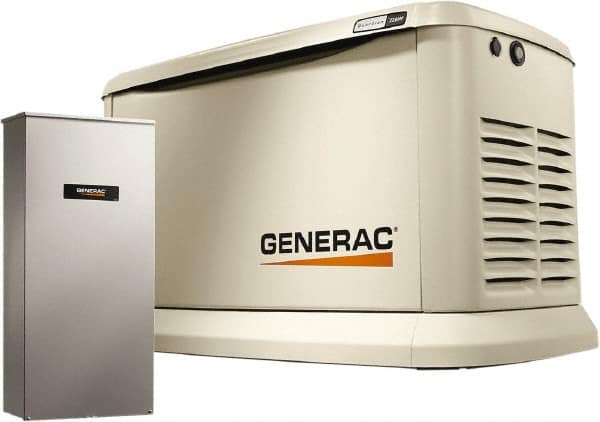 Generac Power - 1 Phase LP & NG Air Cooled Standby Power Generator - 120/240 V, 22 kW, OHVI, Bisque Aluminum Enclosure, Use 140 (LP) & 310 (NG) to Fuel - Benchmark Tooling