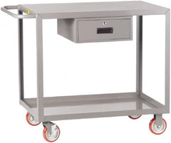 Little Giant - 1,200 Lb Capacity, 24" Wide x 42" Long x 35" High Shelf Cart - 2 Shelf, Steel, 2 Rigid/2 Swivel Casters - Benchmark Tooling