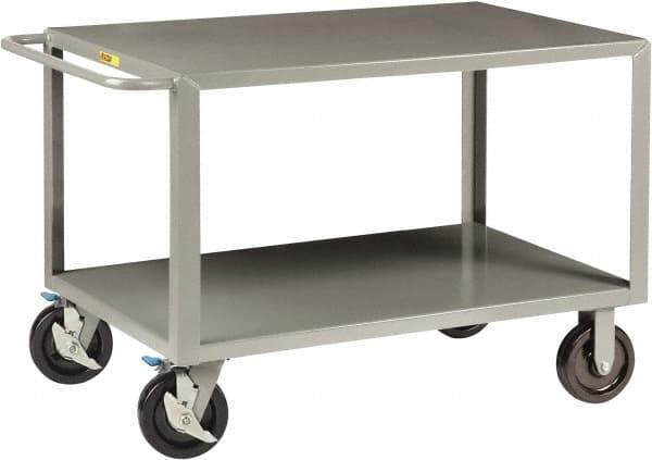 Little Giant - 5,000 Lb Capacity, 36" Wide x 78" Long x 36" High Shelf Cart - 2 Shelf, Steel, 4 Swivel Casters - Benchmark Tooling