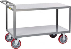 Little Giant - 3,600 Lb Capacity, 24" Wide x 54" Long x 36" High Shelf Cart - 2 Shelf, Steel, 2 Rigid/2 Swivel Casters - Benchmark Tooling