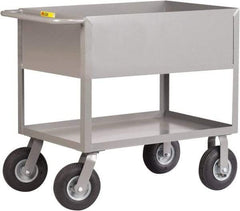 Little Giant - 1,200 Lb Capacity, 24" Wide x 54" Long x 36-1/2" High Deep Shelf Cart - 2 Shelf, Steel, 2 Rigid/2 Swivel Casters - Benchmark Tooling