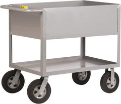 Little Giant - 1,200 Lb Capacity, 24" Wide x 54" Long x 36-1/2" High Deep Shelf Cart - 2 Shelf, Steel, 2 Rigid/2 Swivel Casters - Benchmark Tooling