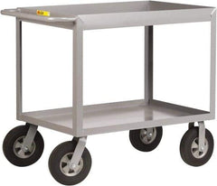 Little Giant - 1,200 Lb Capacity, 30" Wide x 66" Long x 36-1/2" High Deep Shelf Cart - 2 Shelf, Steel, 2 Rigid/2 Swivel Casters - Benchmark Tooling