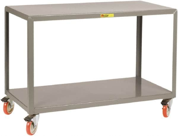 Little Giant - Mobile Table - Steel, Fixed Leg, Gray, 32" Long x 18" Deep x 34" High - Benchmark Tooling