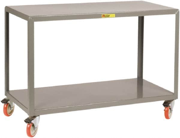 Little Giant - Mobile Table - Steel, Fixed Leg, Gray, 48" Long x 30" Deep x 34" High - Benchmark Tooling