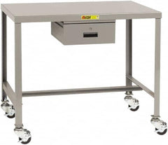 Little Giant - Mobile Machine Table - Steel, Fixed Leg, Gray, 36" Long x 24" Deep x 30" High - Benchmark Tooling