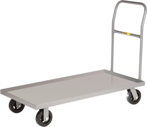 Little Giant - 1,600 Lb Capacity Steel Platform Truck - Steel Deck, 24" OAW, 60" Platform Length x 8-1/2" Platform Height, Mold-On Rubber Casters - Benchmark Tooling