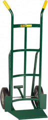 Little Giant - 800 Lb Capacity 49" OAH Hand Truck - 13-1/2 x 16" Base Plate, Dual Handle, Steel, Solid Rubber Wheels - Benchmark Tooling