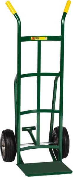 Little Giant - 800 Lb Capacity 49" OAH Hand Truck - 12 x 14" Base Plate, Dual Handle, Steel, Pneumatic Wheels - Benchmark Tooling