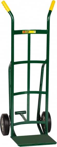 Little Giant - 800 Lb Capacity 49" OAH Hand Truck - 12 x 14" Base Plate, Dual Handle, Steel, Solid Rubber Wheels - Benchmark Tooling