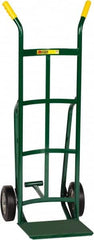 Little Giant - 800 Lb Capacity 49" OAH Hand Truck - 12 x 14" Base Plate, Dual Handle, Steel, Solid Rubber Wheels - Benchmark Tooling