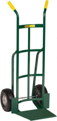 Little Giant - 600 Lb Capacity 49" OAH Hand Truck - 13-1/2 x 16" Base Plate, Dual Handle, Steel, Flat-Free Microcellular Foam Wheels - Benchmark Tooling
