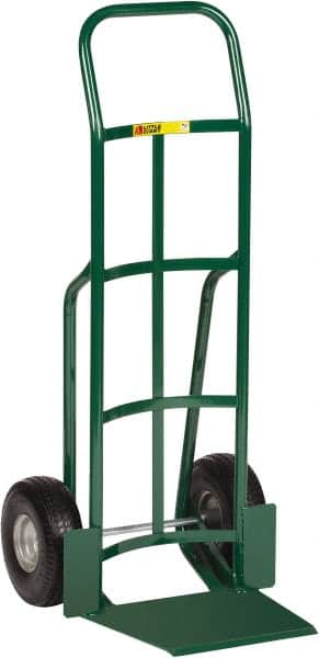 Little Giant - 600 Lb Capacity 47" OAH Hand Truck - 13-1/2 x 16" Base Plate, Continuous Handle, Steel, Flat-Free Microcellular Foam Wheels - Benchmark Tooling