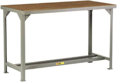 Little Giant - 48 Wide x 30" Deep x 36" High, Hardboard on Steel Heavy-Duty Workbench with Hardboard Top - Fixed Legs, Gray - Benchmark Tooling