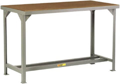 Little Giant - 48 Wide x 24" Deep x 36" High, Hardboard on Steel Heavy-Duty Workbench with Hardboard Top - Fixed Legs, Gray - Benchmark Tooling