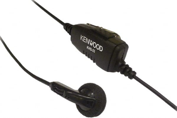 Kenwood - Ear Bud, In-Line & Push to Talk Microphone Clip Mic with Earphone - Black, Use with Protalk Series Two Way Radios - Benchmark Tooling