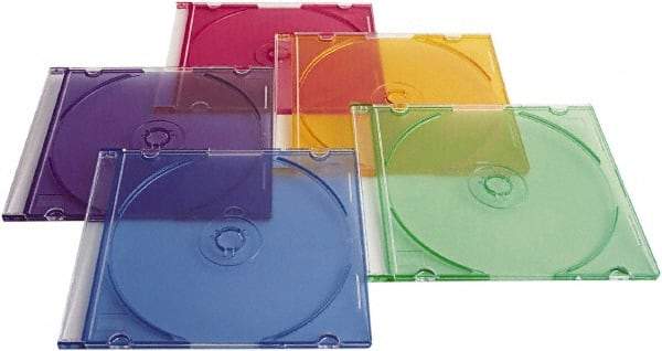 Verbatim - 1 Compartment, 4-7/8" Wide x 5-5/8" High x 1/4" Deep, CD/DVD Case - Polypropylene, Assorted Colors - Benchmark Tooling