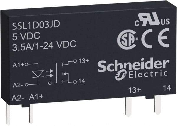 Schneider Electric - 1 Pole, 1NO, 190-250 VDC, 38-72 VDC, 90-140 VAC, 90-140 VDC Control Relay - Benchmark Tooling