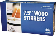 Royal Paper - Wood Coffee Stirrers, 7 1/2" Long, Woodgrain, 500 Stirrers/Box, 10 Boxes/Carton - Benchmark Tooling