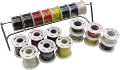 Made in USA - 22 AWG, 1 Strand, 100' OAL, Tinned Copper Hook Up Wire - Black, White, Red, Green & Blue PVC Jacket - Benchmark Tooling