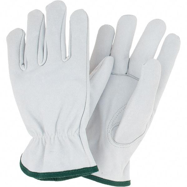 Steiner - Size M Goatskin Work Gloves - For Work & Driver, Uncoated, Elastic Band Cuff, Full Fingered, Natural, Paired - Benchmark Tooling
