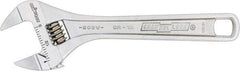 Channellock - 15/16" Jaw Capacity, 6" Standard Adjustable Wrench - Chrome Vanadium Steel, Chrome Finish, 6-3/8" OAL - Benchmark Tooling