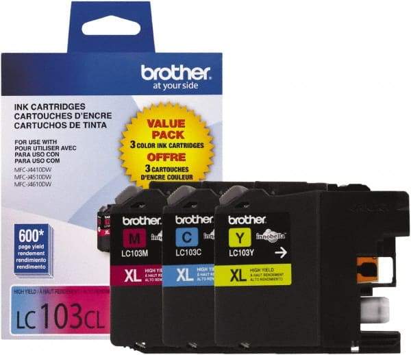 Brother - Cyan, Magenta & Yellow Ink Cartridge - Use with Brother DCP-J152W, MFC-J245, J285DW, J4310DW, J4410DW, J450DW, J4510DW, J4610DW, J470DW, J4710DW, J475DW, J650DW, J6520DW, J6720DW, J6920DW, J870DW, J875DW - Benchmark Tooling