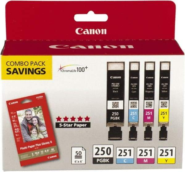 Canon - Ink & Paper Combo - Use with Canon PIXMA iP7220, iP7250, iP8720, iX6820, MG5420, MG5450, MG5520, MG5620, MG6320, MG6420, MG6620, MG7120, MX922 - Benchmark Tooling