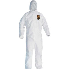 KleenGuard - Size 4XL SMS General Purpose Coveralls - White, Zipper Closure, Elastic Cuffs, Elastic Ankles, Seamless - Benchmark Tooling