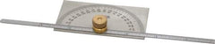 SPI - 0 to 6 Inch Rule Measurement Range, 0 to 180° Angle Measurement Range, Rectangle Head Protractor and Depth Gage - 1° Angle Graduation, 3-3/8 Inch Head Length, 2 Inch Head Width, 1/4 Inch Wide Rule, 1/32 Inch Rule Graduation - Benchmark Tooling