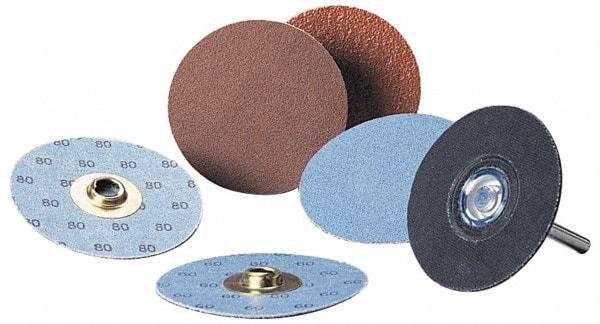 Standard Abrasives - 3" Disc Diam, 60 Grit, Aluminum Oxide Quick Change Disc - Type S Attaching System, Coated, Light Brown, Medium Grade - Benchmark Tooling