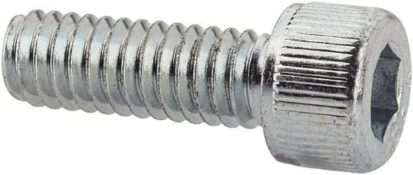 Value Collection - #8-32 UNC Hex Socket Drive, Socket Cap Screw - Alloy Steel, Zinc-Plated Finish, Fully Threaded, 1/2" Length Under Head - Benchmark Tooling