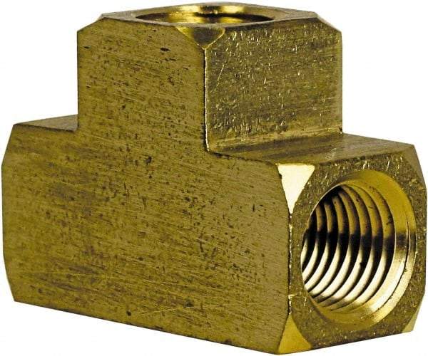 Cerro - 1/4 Female Thread, Brass Industrial Pipe Female Tee - FNPT, 1,200 psi - Benchmark Tooling