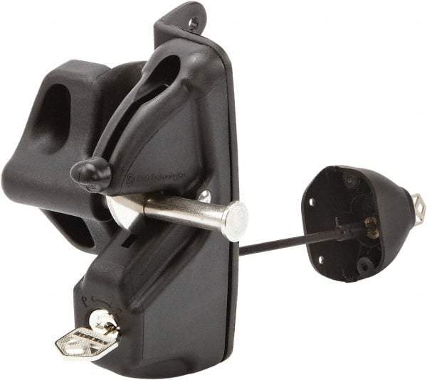 D&D Technologies - 4.410" Bar Latch Length, 2-1/4" High, Polymer Adjustable Gate Latch - Black Finish, 2.83" Bar Latch Projection, 1/2" Hole Diam - Benchmark Tooling