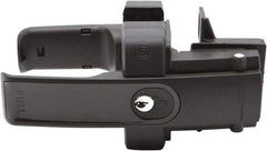 D&D Technologies - 3-1/4" Bar Latch Length, 4.17" High, Polymer Adjustable Gate Latch - Black Finish, 3-1/4" Bar Latch Projection, 1" Hole Diam - Benchmark Tooling