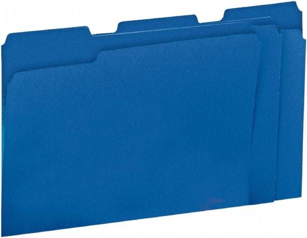 UNIVERSAL - 8-1/2 x 11", Letter Size, Blue, File Folders with Top Tab - 11 Point Stock, 1/3 Tab Cut Location - Benchmark Tooling