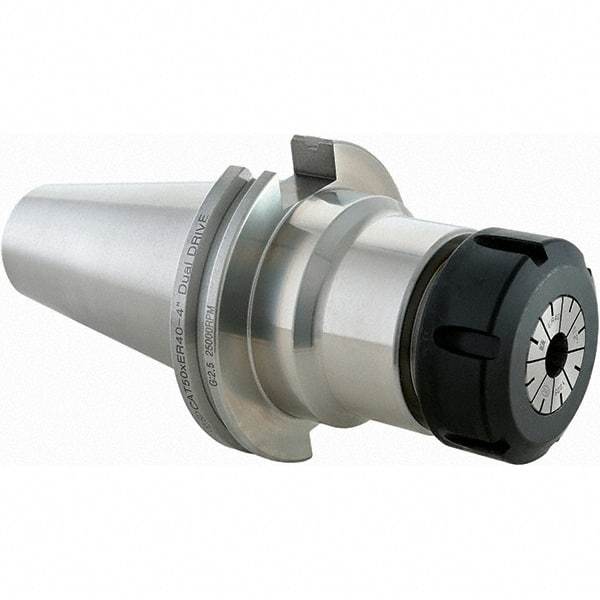 Techniks - 1/16 to 0.512" Capacity, 6" Projection, CAT50 Dual Contact Taper, ER20 Collet Chuck - 10" OAL - Exact Industrial Supply