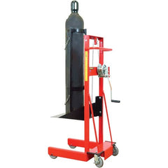 Wesco Industrial Products - 300 Lb Capacity, 40" Lift Height, Winch Steel Stacker Manually Operated Lift - Benchmark Tooling