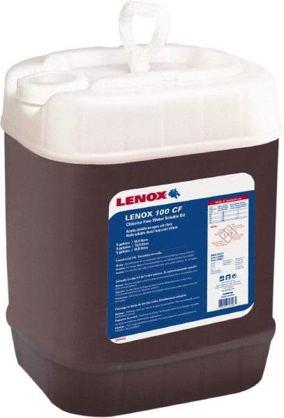 Lenox - CF 100, 5 Gal Pail Cutting & Sawing Fluid - Water Soluble, For Grinding, Milling, Tapping, Turning, Drilling - Benchmark Tooling